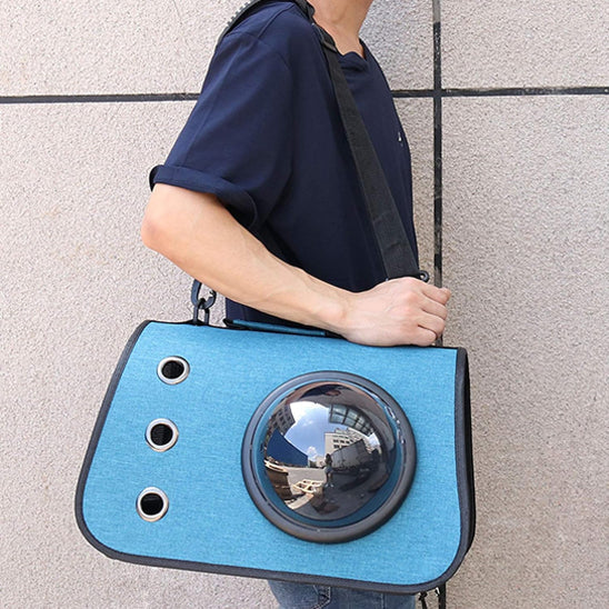 sac de transport pour chien bleu