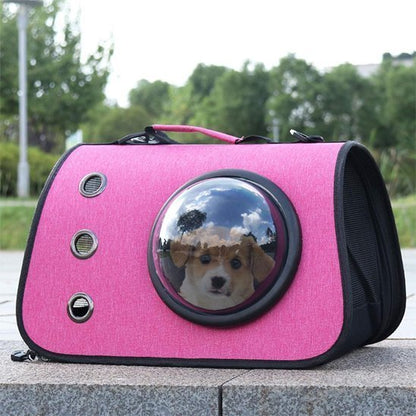 Sac de transport pour chien rose fermé aéré 