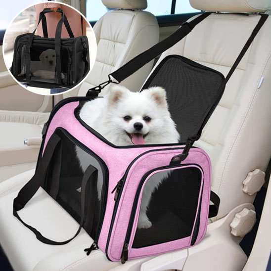 sac pour chien transport noir poignées solides