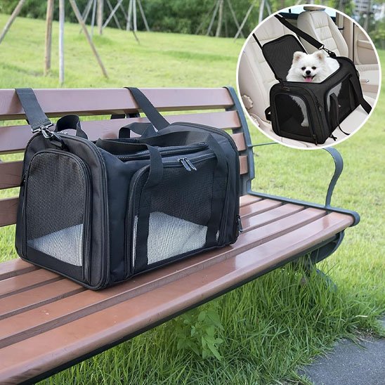 sac transport de chien bandoulière ajustable