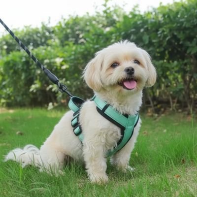sortie chien avec harnais pour petit chien