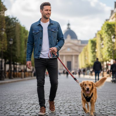 une laisse de chien promenade quotidienne